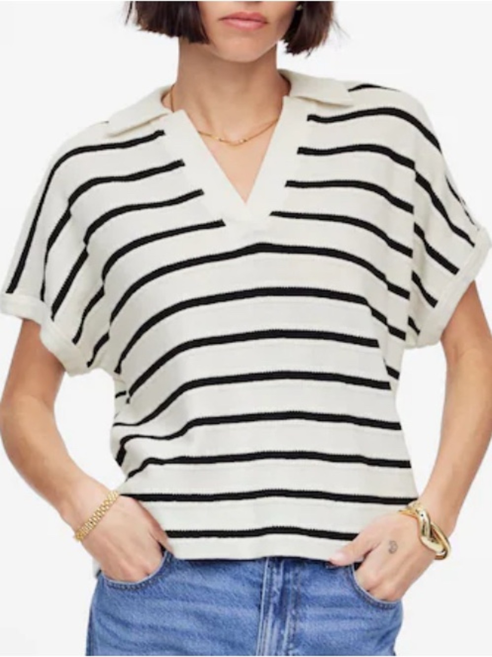 Relaxed sweater polo